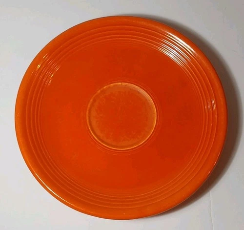 1936 Vintage RED ORANGE FIESTA PLATE RADIOACTIVE RED ORANGE GLAZE PLATE SAUCER