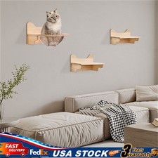 Wall-Mounted Wooden Transparent Cat Space Capsule Cat Bed Cat House Climb Stand