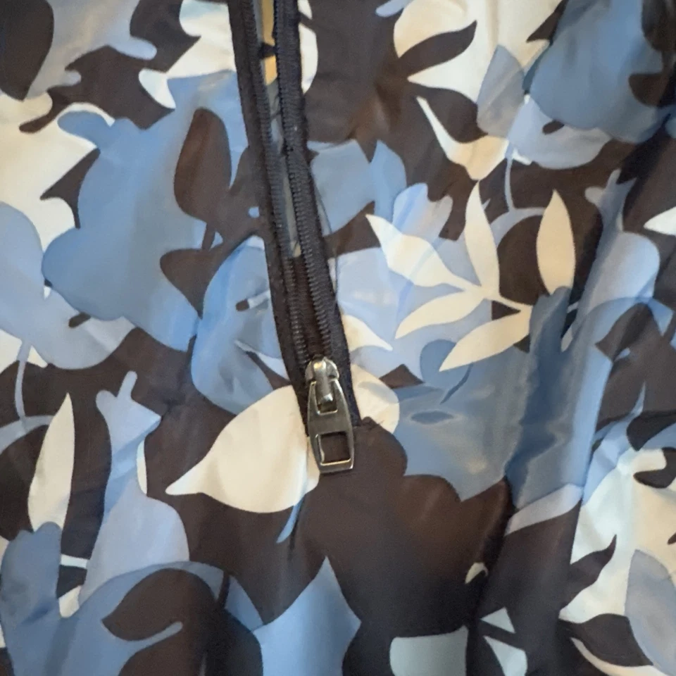 Zara Man medium Slim Fit Blue Print Windbreaker - Image 3 of 4