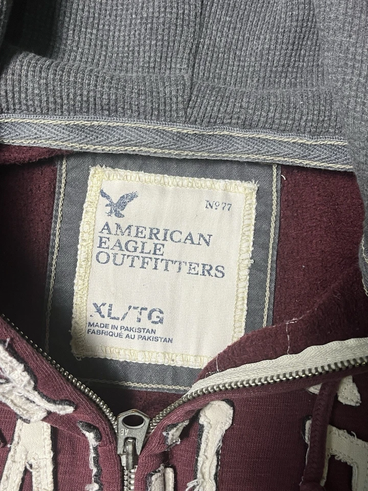 Sudadera con capucha vintage Y2K American Eagle con cremallera talla XL Foto 2 de 4