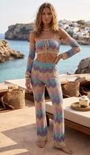 Zig Zag Kali Crochet  Knit Lilac Co Ord Matching Set One Size 6-12.💜😈🎆￼