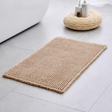 Waffle Bath Mat, Non Slip Absorbent Small Bathroom Rug, Machine Washable Quic...