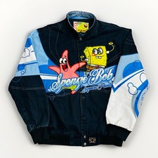 Vintage JH Designs Y2K SpongeBob SquarePants Patrick Star Racing Jacket Sz Large