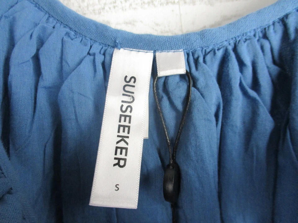 Sunseeker Mujer Vestido Sin Mangas Azul S, 10 Gran Tamaño Volantes Dobladillo Nuevo Tirantes Foto 3 de 4