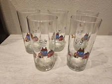 International China Heartland 14oz  6.25"  Tall Glass Tumblers Lot of 5