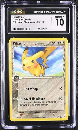 CGC 10 Pikachu (Delta Species) 79/110 Pokémon Holon Phantoms Not PSA 10