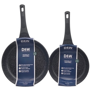 D&W Deane And White Cookware 9.5''/11'' Frying Pan Set Nonstick Skillet Black