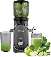 SUSTEAS Cold Press Juicer, 5.3" Feed Chute(50Oz Capacity), 300 Watt Slow Mastica