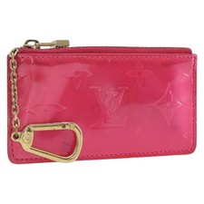 LOUIS VUITTON Vernis Pochette Cles Coin Purse Fuchsia Pink M91250 LV Auth 165637