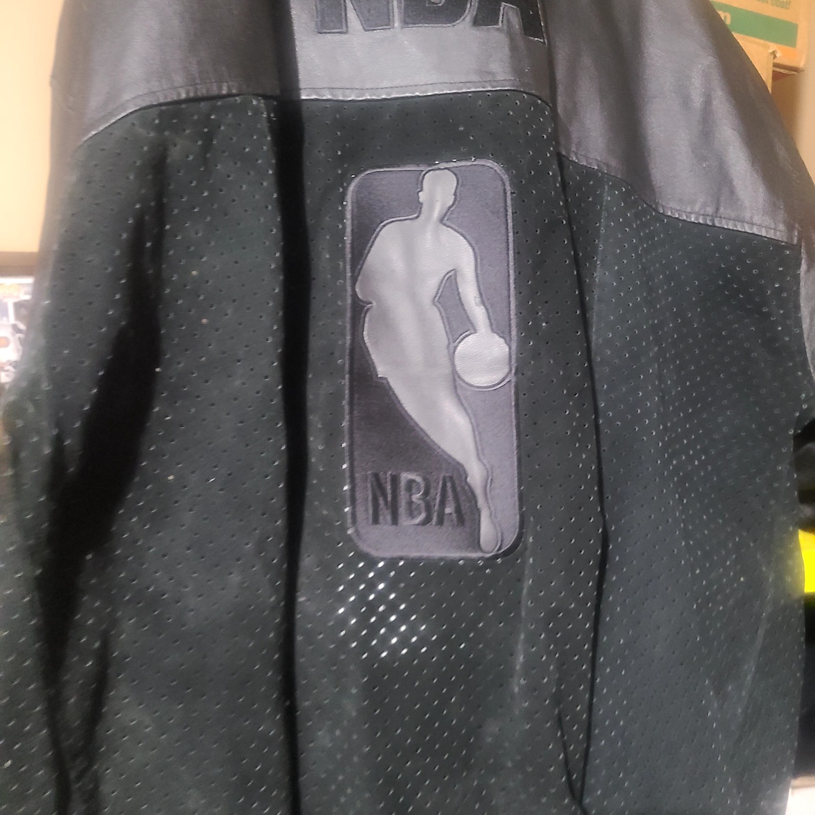 Vintage Jeff Hamilton NBA Team Patch Leather/Suede Jersey Mens Size 6XL RARE