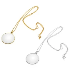 2 Colors 5X Magnifier Monocle Lens Necklace Magnifying Glass Loupe