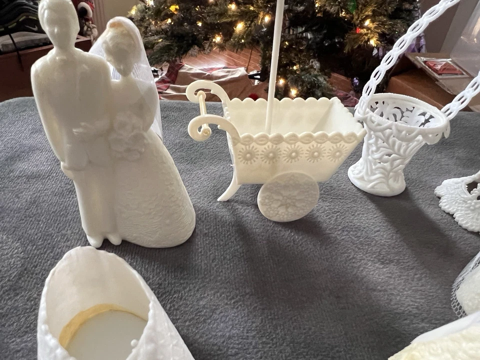 Lote de 9 decoraciones de boda y bebé vintage con sello de fiesta conjunto mixto Foto 4 de 4