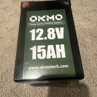 OKMO 12V 15Ah LiFePO4 Lithium Battery 12.8V JCY-1215