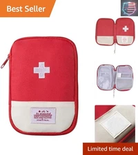Red Portable Mini First Aid Kit for Camping & Hiking - Essential Safety Gear