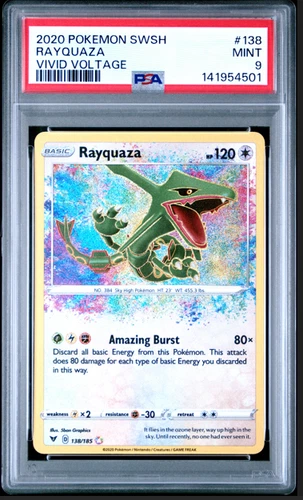 Pokémon TCG Rayquaza 138/185 Vivid Voltage Amazing Rare Holo PSA 9 Mint