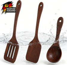 Holzpfannenwender Set für schonendes Kochen antihaftfreundlich langlebig