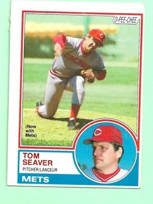 (1) TOM SEAVER 1983 O-PEE-CHEE # 52 METS MISCUT CARD (M8331)