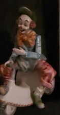 Porzellan-Clownfigur Auf Roller / Vespa Ca. 35 Cm Top Zustand