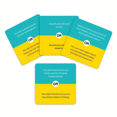 Fun Choice Q&A Card Game - Either/Or Challenge Party Board Game with 50 Trivia