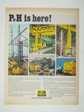 PH Cranes Machinery Vintage Advertisement Harnischfeger 1960s Construction