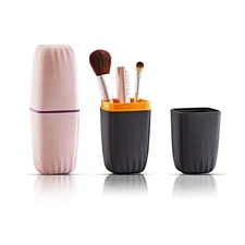 Boxup Makeup Brush Holder - Travel Make Up Case For Women, Cute Traveling Bea...