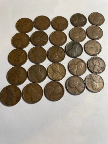 1/2 Roll 1924 S Lincoln Wheat Cents Penny Good or Better Condition 25 Coins