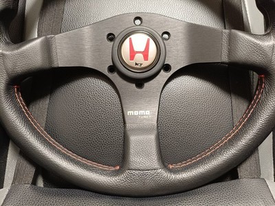 MOMO TUNER Steering Wheel 320mm Leather Honda Horn TypeR Civic