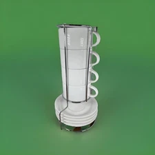 Sweese 8oz White Porcelain Stackable Coffee 4 Cups & Saucers w Metal Stand