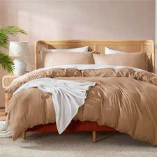 King Duvet Cover Set 104x90 4 Piece Mocha Brown Comforter Nestl Insert Pillow