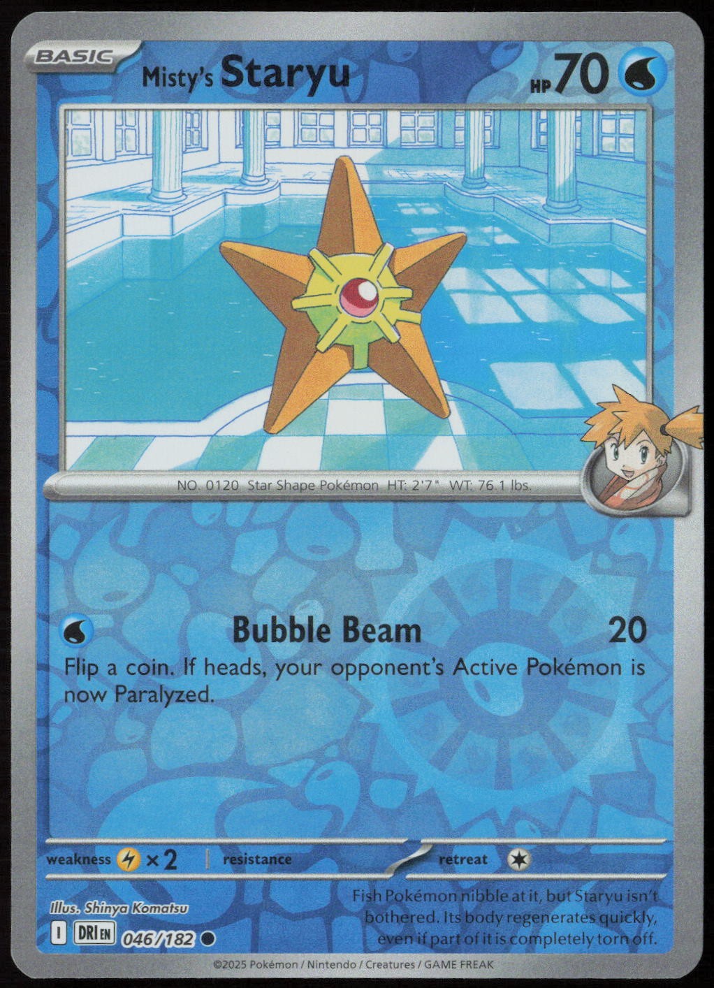 Misty's Staryu #46/182 (Reverse Holo) (NM) SV10: Destined Rivals DRI Pokemon