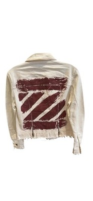   Designer Sample Cropped White Denim Jacket Statement XS/S   NYC Sample  NWOT