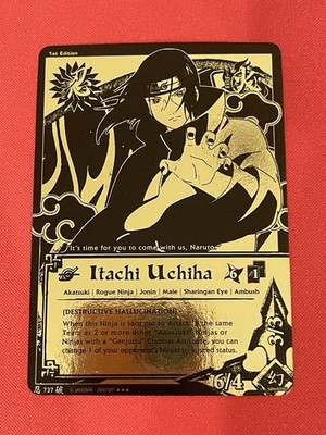 Naruto CCG, Itachi Uchiha, 737, LP, Foil, 1st Edition, Black Gold