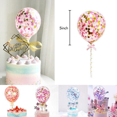 Confetti Foil Balloons Cake Topper Decor Set 5'' 7 colour Wedding Birthday Party