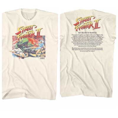 Street Fighter II T Shirt Gaming READY TO RUMBLE Adult Licensed Natural Cotton