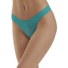 No Boundaries Women's Lace Thong Panties Size 3XL Blue Teal NEW