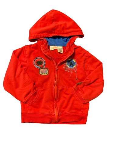 Boys Red Marvel Spider-Man Full Zip/Hooded Sweater Jacket Sz 5T - Picture 4 of 13