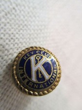Vintage Kiwanis Pin Tie back enameled emblem