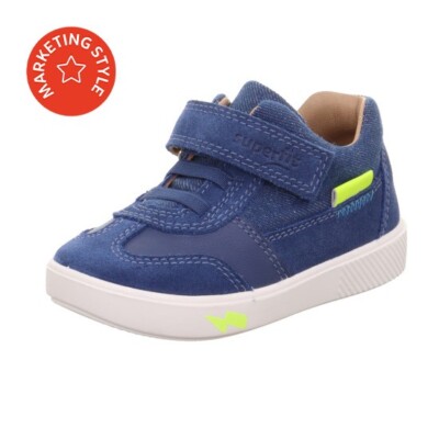Superfit Halbschuhe SUPIES  blau/gelb Velour  WMS Neu 2025 1-000781-8000