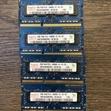 Lot of (14)  2GB PC3- Laptop Memory Samsung Hynix Crucial Micron - see pics