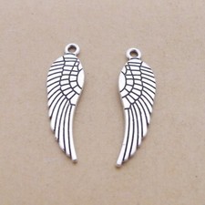 BULK 100Pcs Single Wing Charms DIY Jewelry Making Pendant Antique Silver