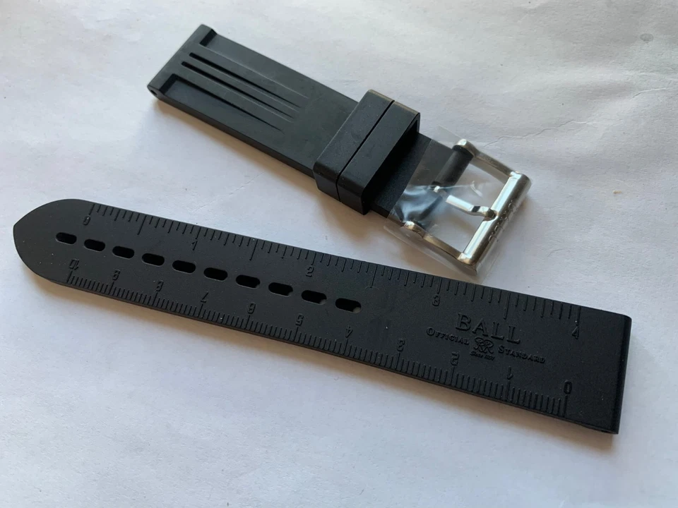 Original Ball Reloj Goma Correa Pulsera 20mm X 20mm Nuevo Foto 3 de 4