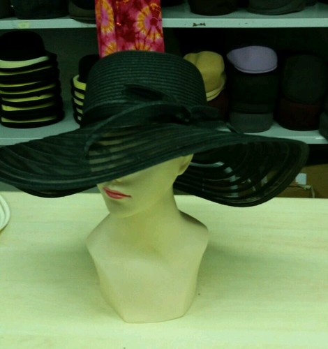 cappello nero elegante cerimonia taglia unica paglia hat cocktail donna OK  | eBay