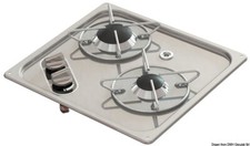 Stainless Steel 2 Gas Hob Campervan Compact Small Double Twin Small 350 x 320mm