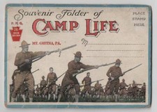 Maravillosa carpeta de recuerdos de la década de 1910, Camp Life, Mt. Gretna, Pa.