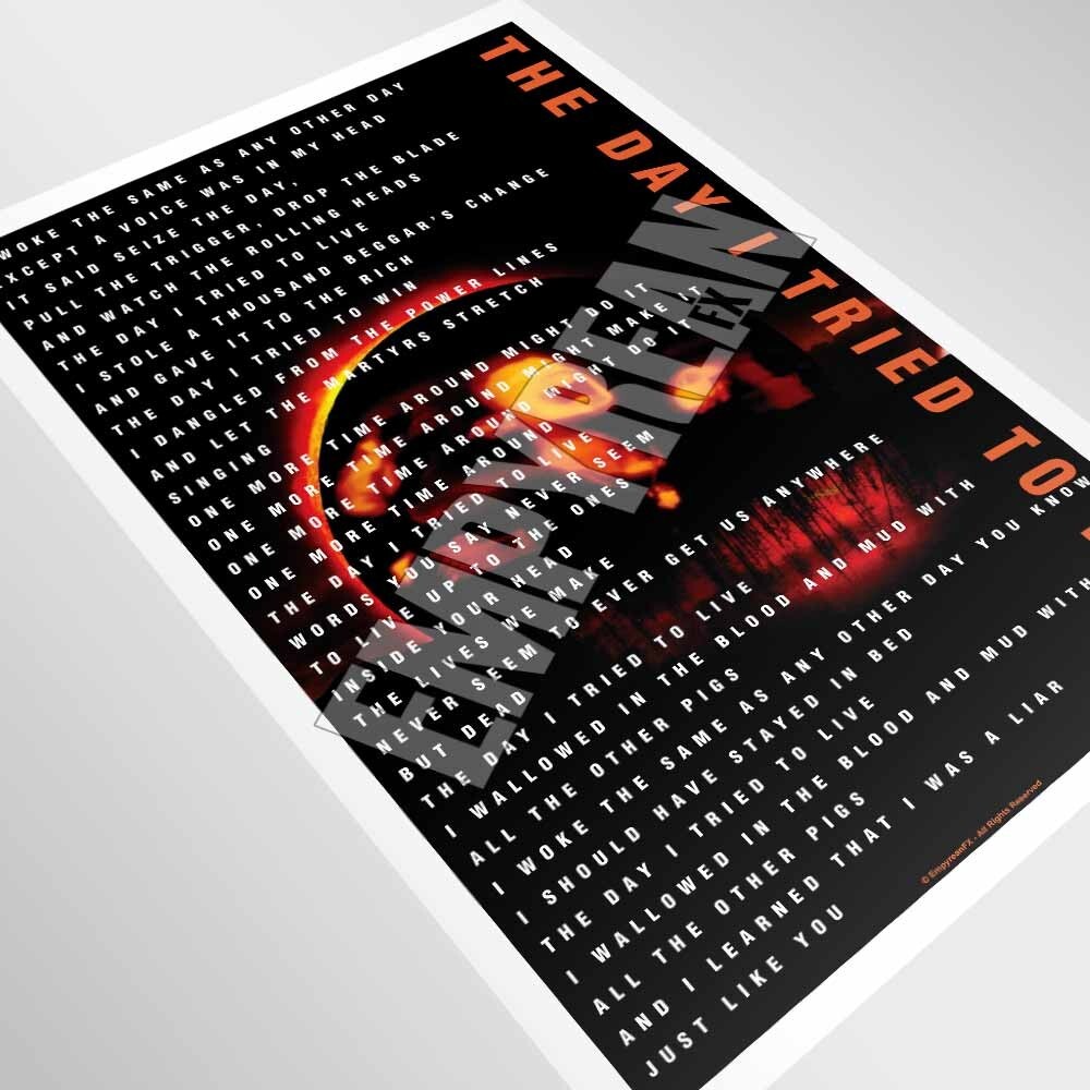 Soundgarden Superunknown The Day I Tried To Live Lyrics Poster