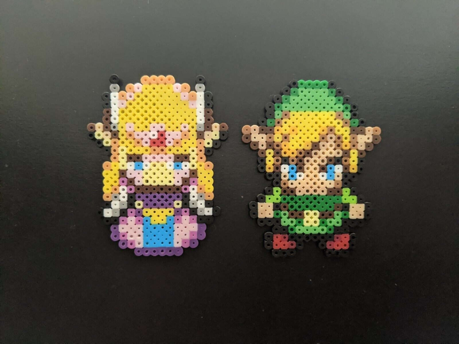 Link And Zelda! Minish Cap! Perler Beads! GBA! Retro! Legend of Zelda! Pixel!