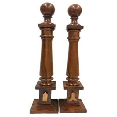 Freimaurer Holz Säulen Senior Warden und Junior Warden Embleme als Paar verkauft
