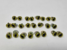 12 pair VTG Zims Green Cat Eyes 9mm Plastic Safety Amigurumi Craft Crochet Doll