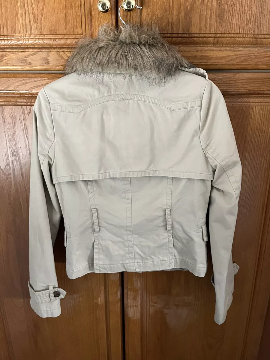 Beige twill cheap jacket