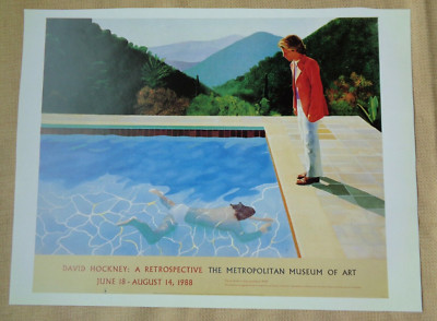 David Hockney Poster Metropolitan Museum of Art Retrospective Swimming Pool Men